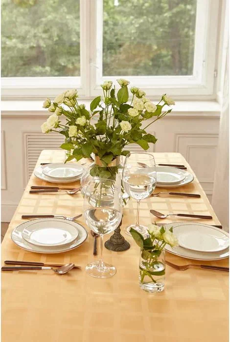 Скатерть Этель Geometry 150*220 +/-3см, цв.бежевый, пл. 192 г/м2, хл с ВГМО