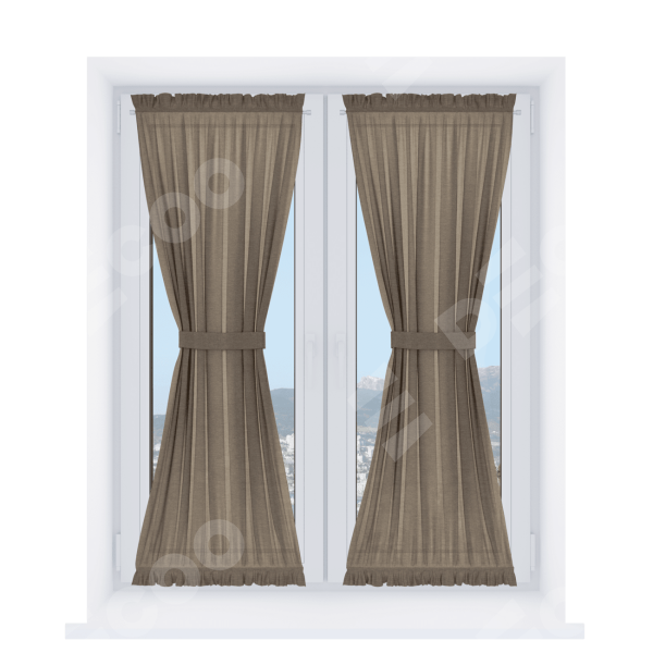 Штора песочные часы «Кортин», ткань лён светло-коричневый