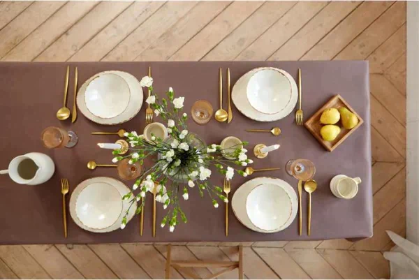 Скатерть "Этель" Elegance 150*110 +/-3см, цв.кофейный, пл. 192 г/м2, хл с ВГМО