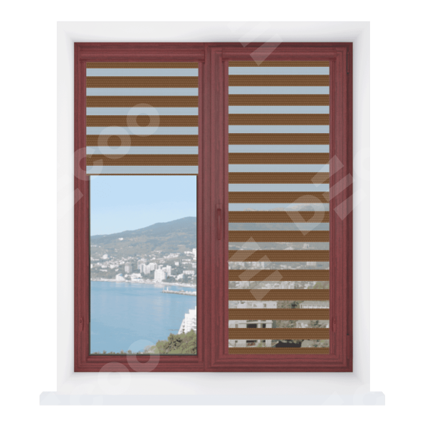 Рулонная штора День-ночь Уни 2 Diamond коричневый, размеры от 20 до 120 см