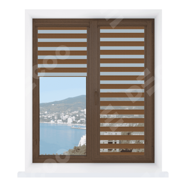 Рулонная штора День-ночь Уни 2 Diamond коричневый, размеры от 20 до 120 см