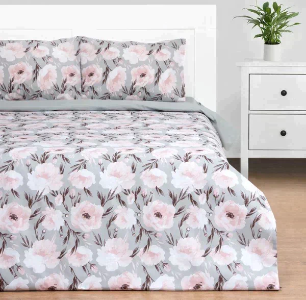 Постельное бельё Этель Евро Peonies 200х217 см, 220х240 см, 50х70 см-2 шт, поплин,125 г/м2