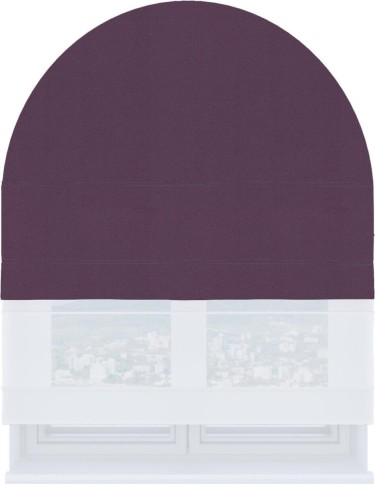 Римская штора «Кортин» день-ночь для арочного проёма, ткань блэкаут однотонный фуксия