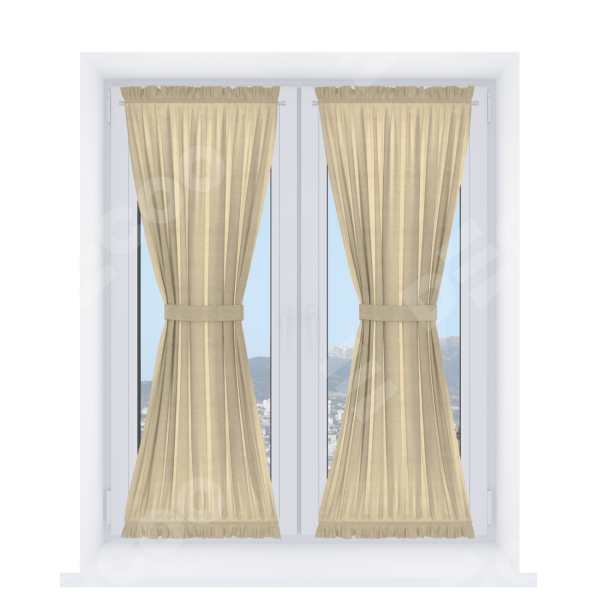 Штора песочные часы «Кортин», ткань вельвет бежевый