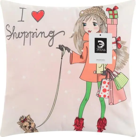 Наволочка Этель Девичьи истории"Shopping" 40 х 40 см, велюр