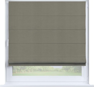 Римская штора «Кортин» на створку, ткань блэкаут однотонный, бежево-серый