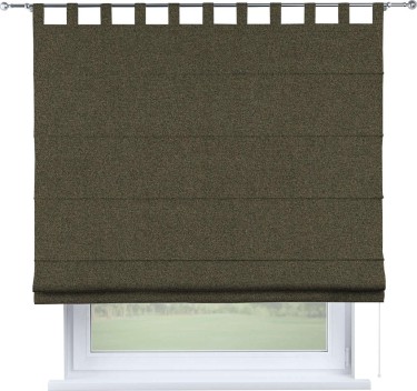 Римская штора на петлях «Кортин», ткань лён блэкаут, коричневый