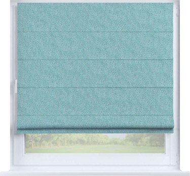 Римская штора «Кортин» на створку, ткань лён димаут, бирюзовый