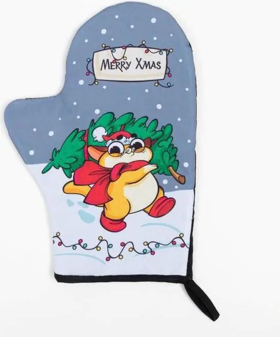 Варежка-прихватка "Merry Xmas" 20х28см,35% х/л,65% п/э,ватин 250г/м2