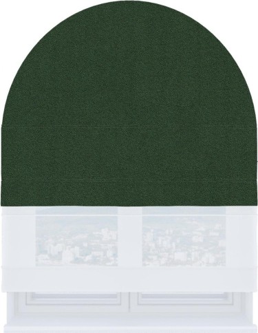 Римская штора «Кортин» день-ночь для арочного проёма, лён блэкаут зелёный