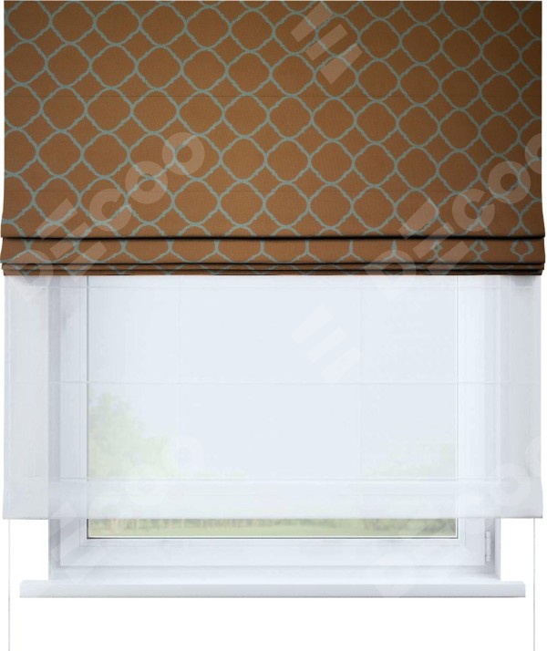 Римская штора «Кортин» день-ночь, ткань «Новая Франция» back