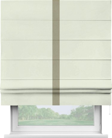 Римская штора «Кортин» для проема, канвас сливочный, с кантом Хайвэй