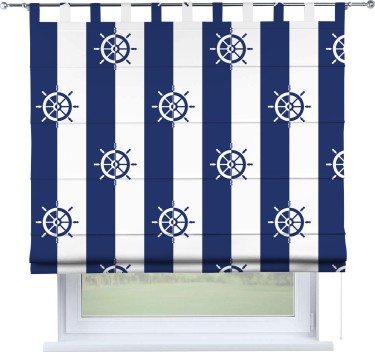 Римская штора «Кортин» на петлях «Полоски и штурвалы»