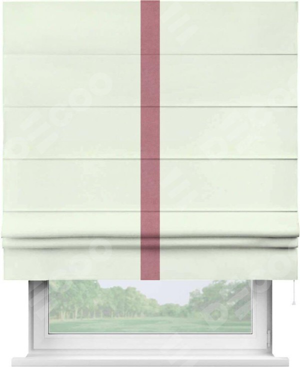 Римская штора «Кортин» с кантом Хайвэй, для проема, ткань вельвет кремовый