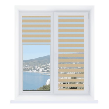 Рулонная штора День-ночь Уни 2 Linen 02 бежевый, размеры от 20 до 120 см