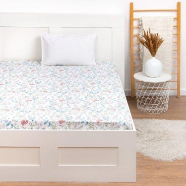Простыня на резинке LoveLife 140*200*25см, "Flowers", 100% хлопок, сатин, 125г/м²
