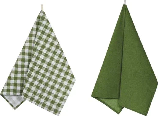 Набор полотенец кухонных Green check, размер 45х60 см - 2 шт