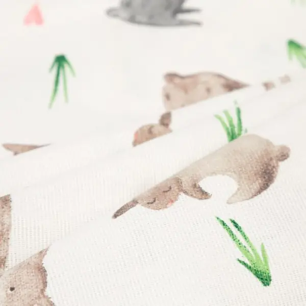 Скатерть пасхальная, Доляна Fluffy bunnies 220х144 см, 100% хлопок, 164 г/м2