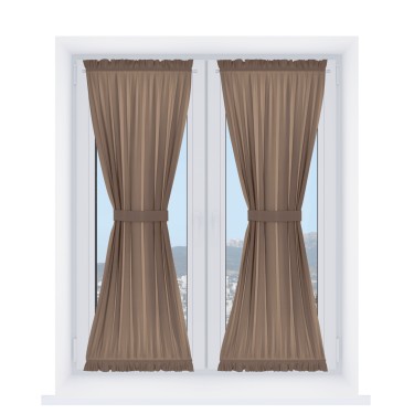 Штора песочные часы «Кортин», ткань блэкаут однотонный коричневый