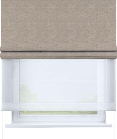 Римская штора день-ночь, софт однотонный тёмно-бежевый