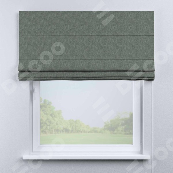 Римская штора «Кортин» для проема, ткань лён димаут, серый