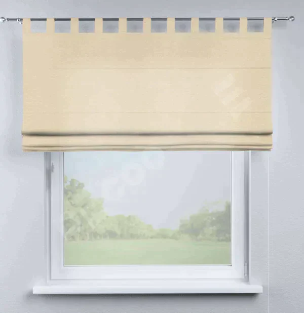 Римская штора на петлях «Кортин», ткань софт однотонный бежевый лайт