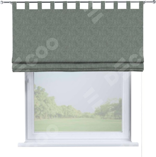 Римская штора на петлях «Кортин», ткань лён димаут, серый