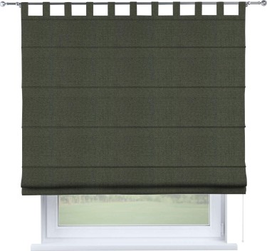 Римская штора на петлях «Кортин», ткань лён димаут, графит