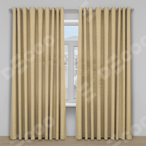 Шторы на люверсах ткань лён тёмно-бежевый